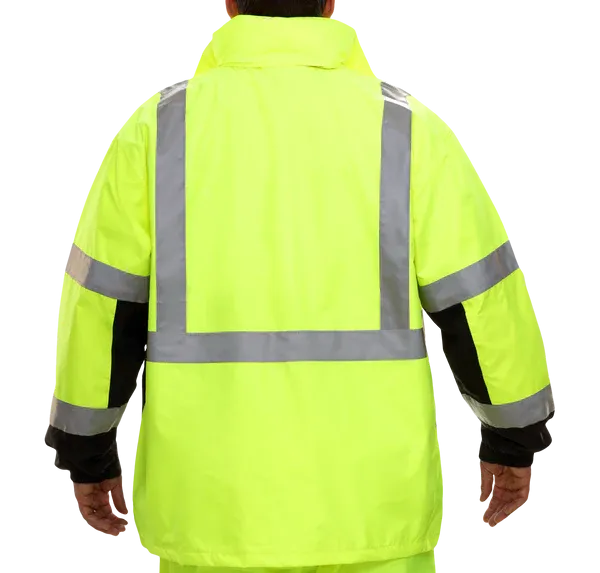 431STLB Hi-Vis 2-Tone Parka: Breathable Waterproof Hooded Safety Coat