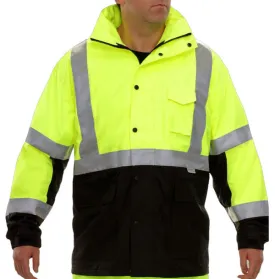 431STLB Hi-Vis 2-Tone Parka: Breathable Waterproof Hooded Safety Coat