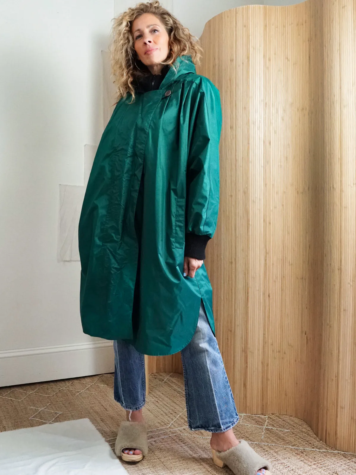 80's Emerald Green Slouchy Parka Coat