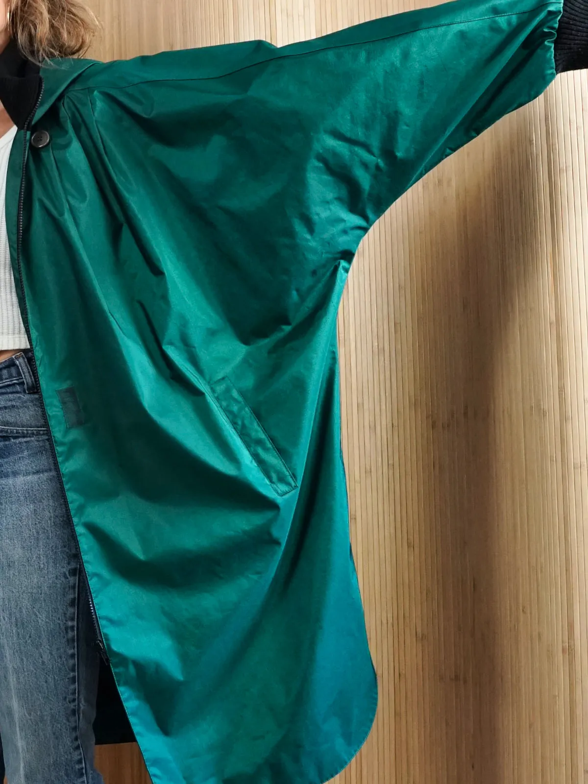 80's Emerald Green Slouchy Parka Coat