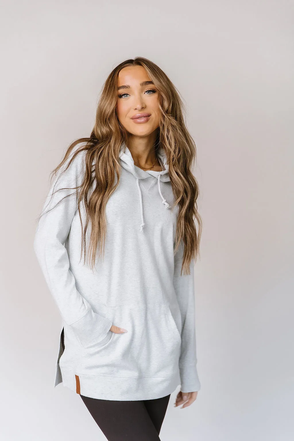 Ampersand White Mist Hooded Tunic Sweatshirt