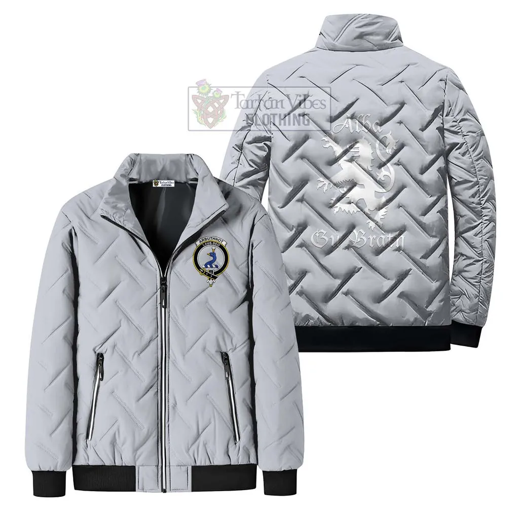 Arbuthnot Family Crest Padded Cotton Jacket Lion Rampant Alba Gu Brath Style