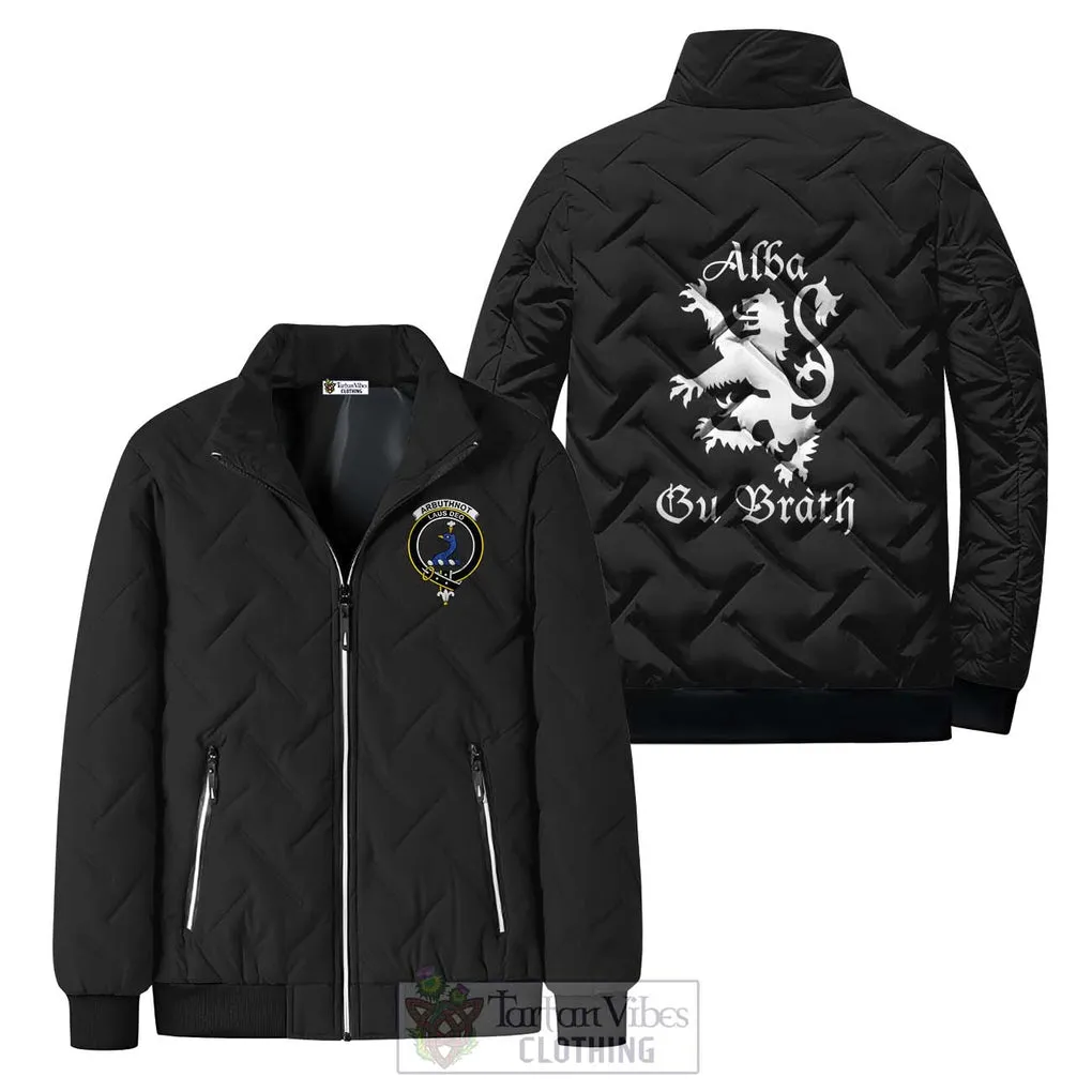 Arbuthnot Family Crest Padded Cotton Jacket Lion Rampant Alba Gu Brath Style