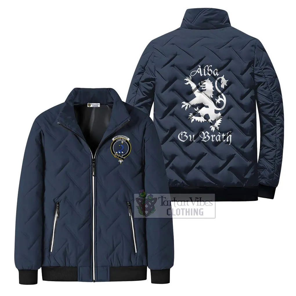 Arbuthnot Family Crest Padded Cotton Jacket Lion Rampant Alba Gu Brath Style