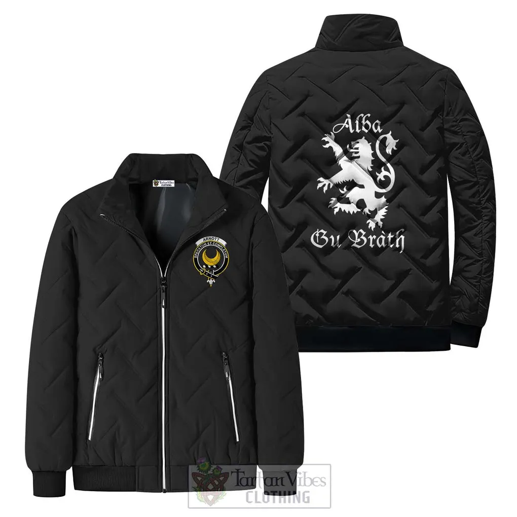 Arnott Family Crest Padded Cotton Jacket Lion Rampant Alba Gu Brath Style