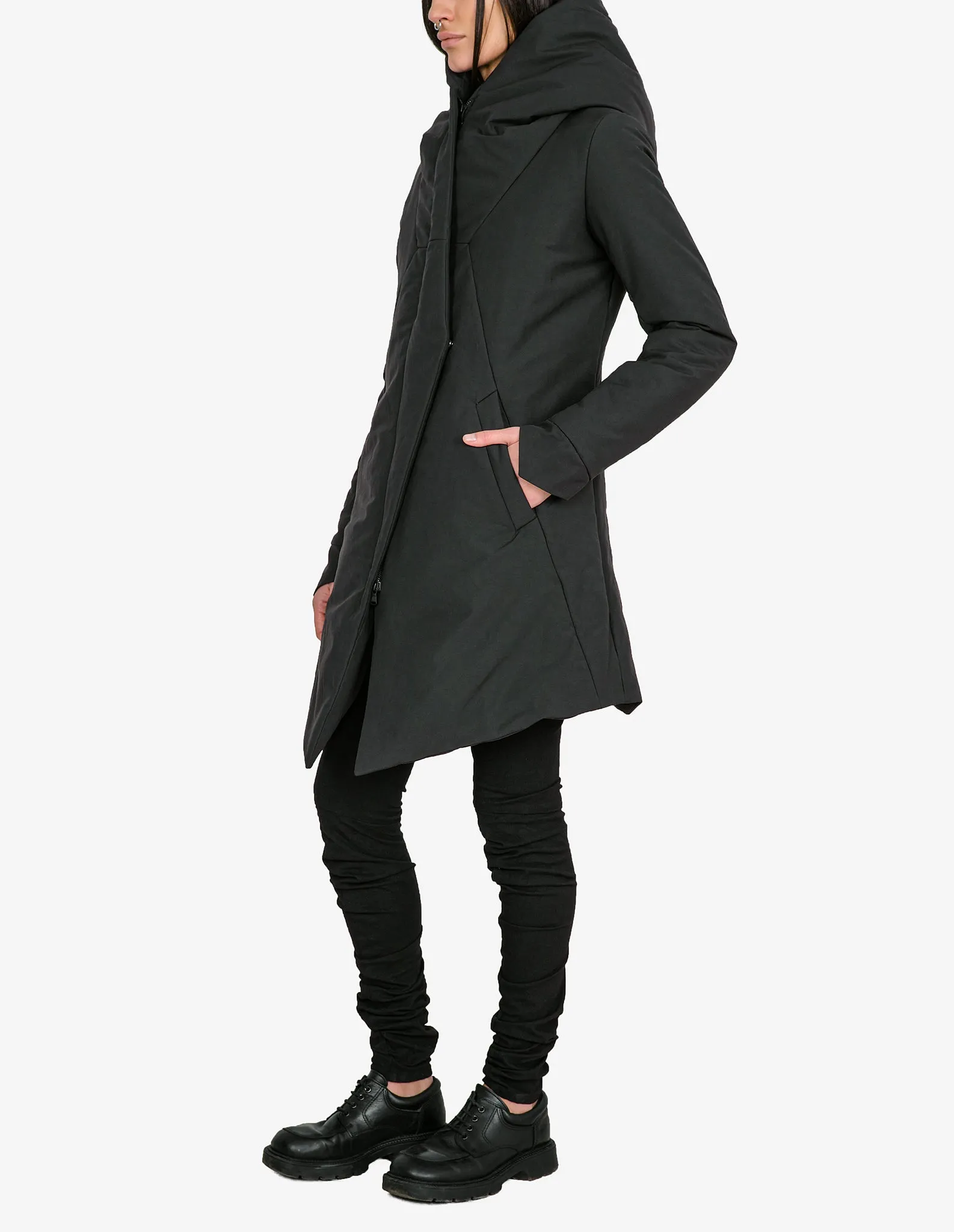 Asymmetric Hooded Parka