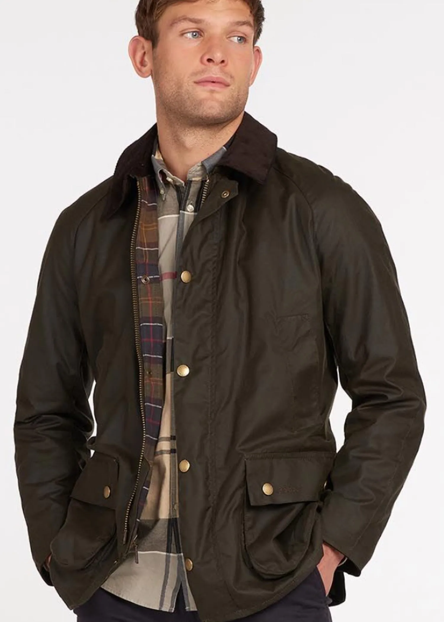 Barbour Ashby Wax Jacket in Olive