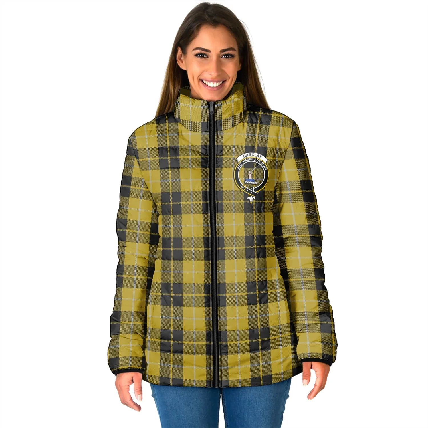 Barclay Dress Tartan Padded Jacket with Family Crest