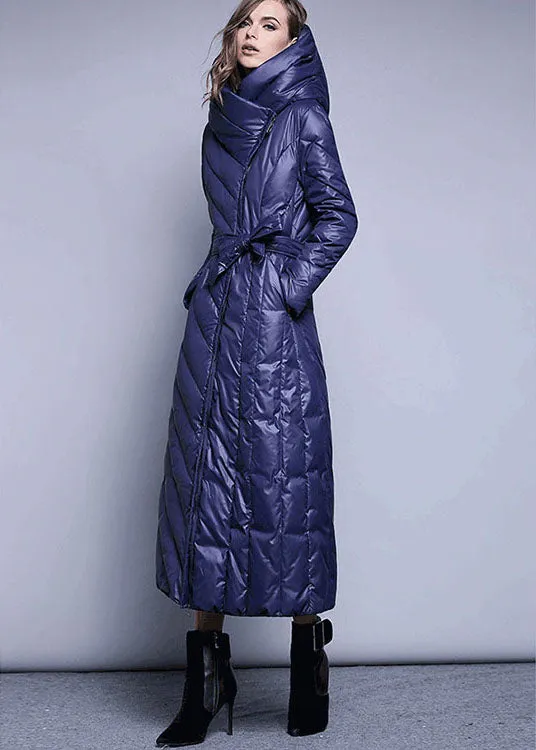 Black fashion Pockets Thick slim fit Winter lengthen Duck Down coat