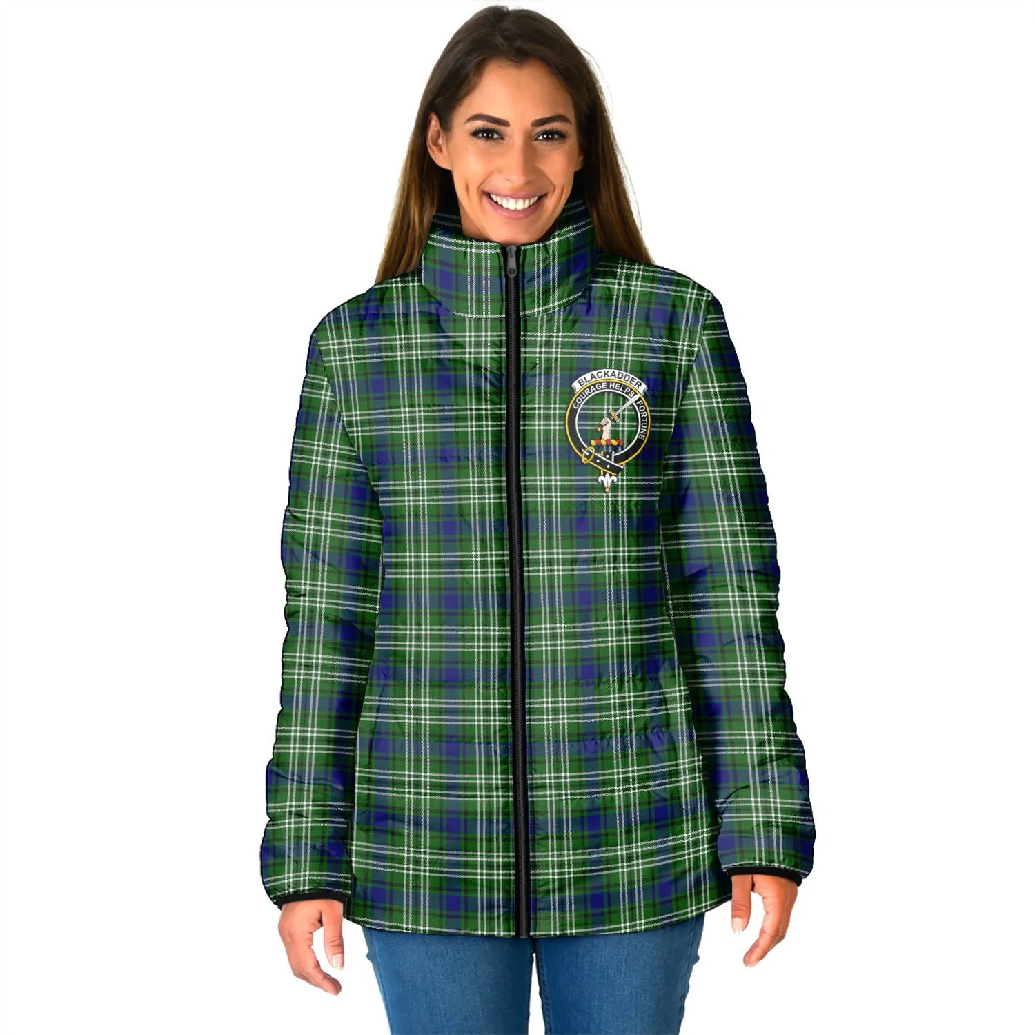 Blackadder Tartan Padded Jacket with Family Crest