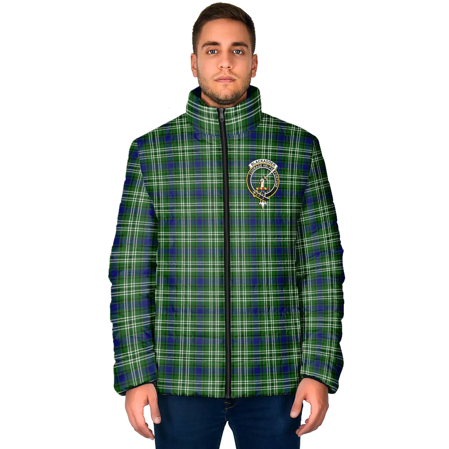 Blackadder Tartan Padded Jacket with Family Crest