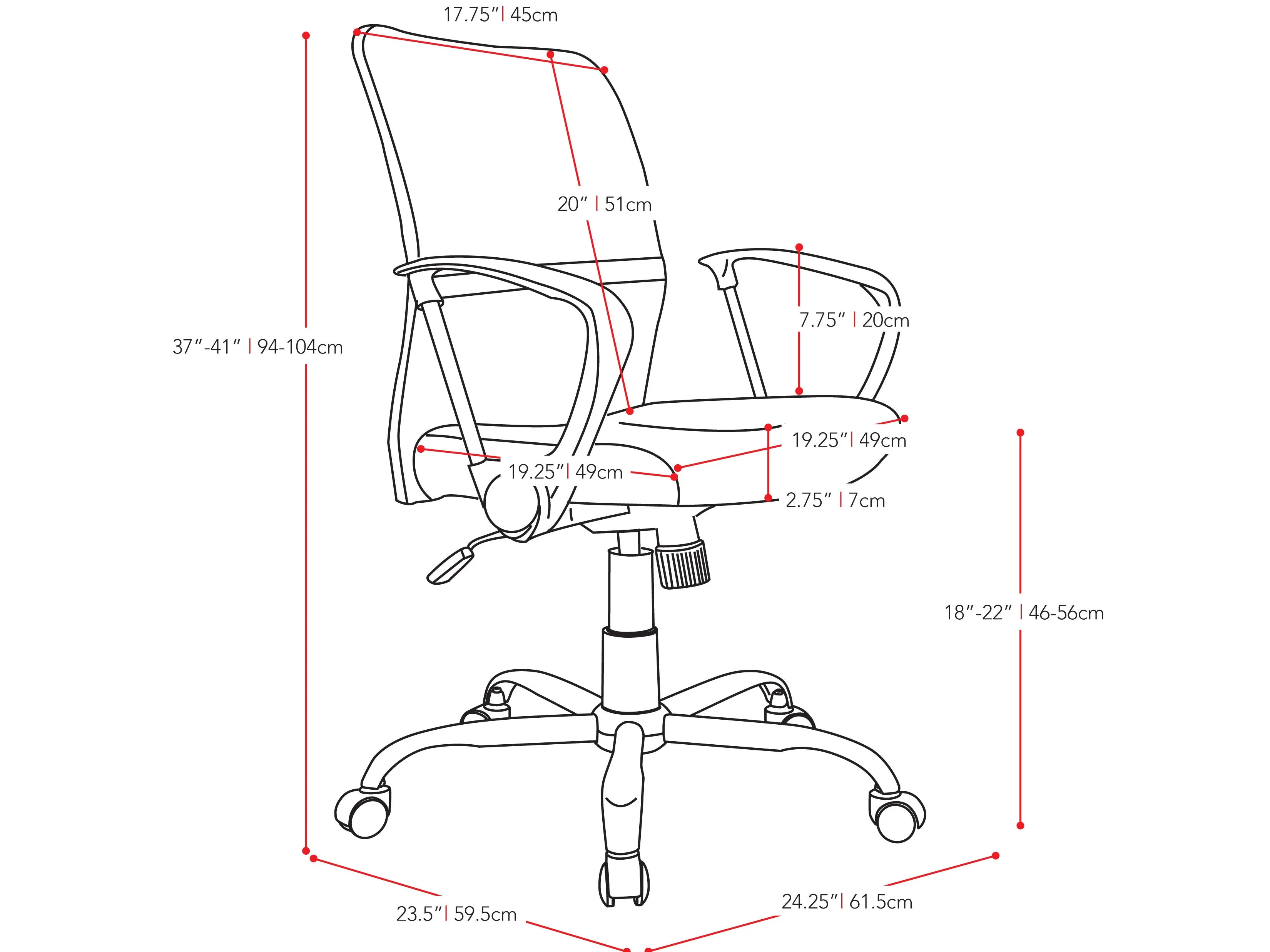 Blue Fabric Office Chair