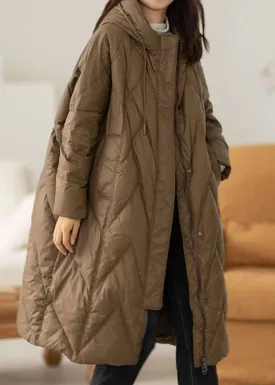 Bohemian Chocolate Hooded fashion Duck Down coat Winter