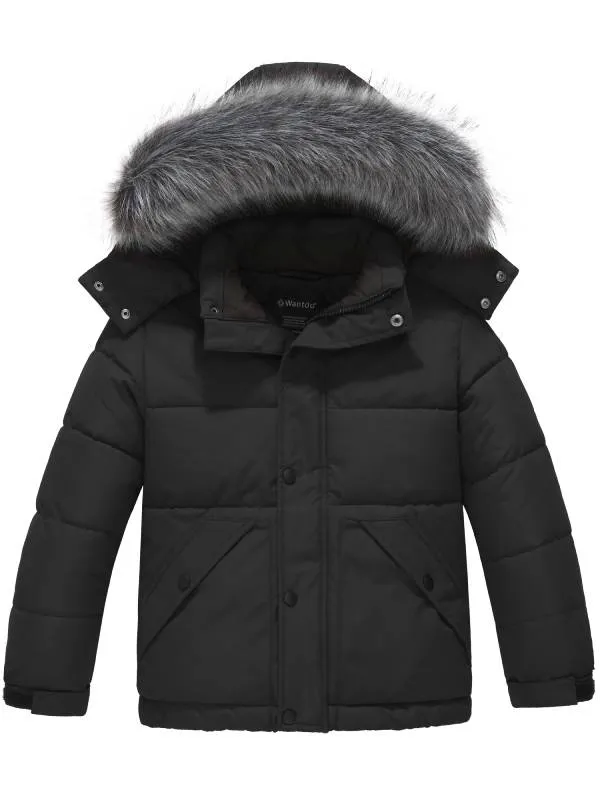 Boy's Warm Winter Coat Quilted Puffer Jacket