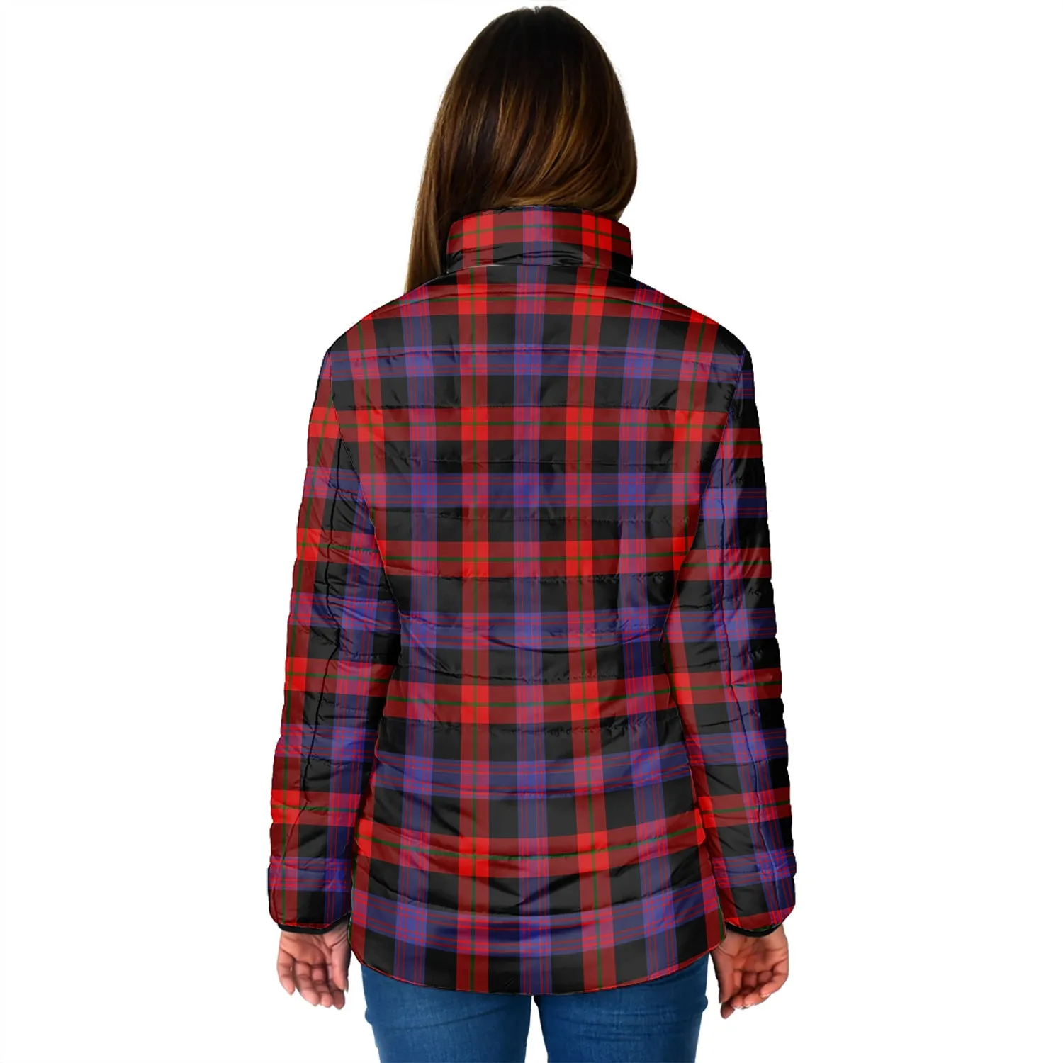 Broun Modern Tartan Padded Jacket with Family Crest