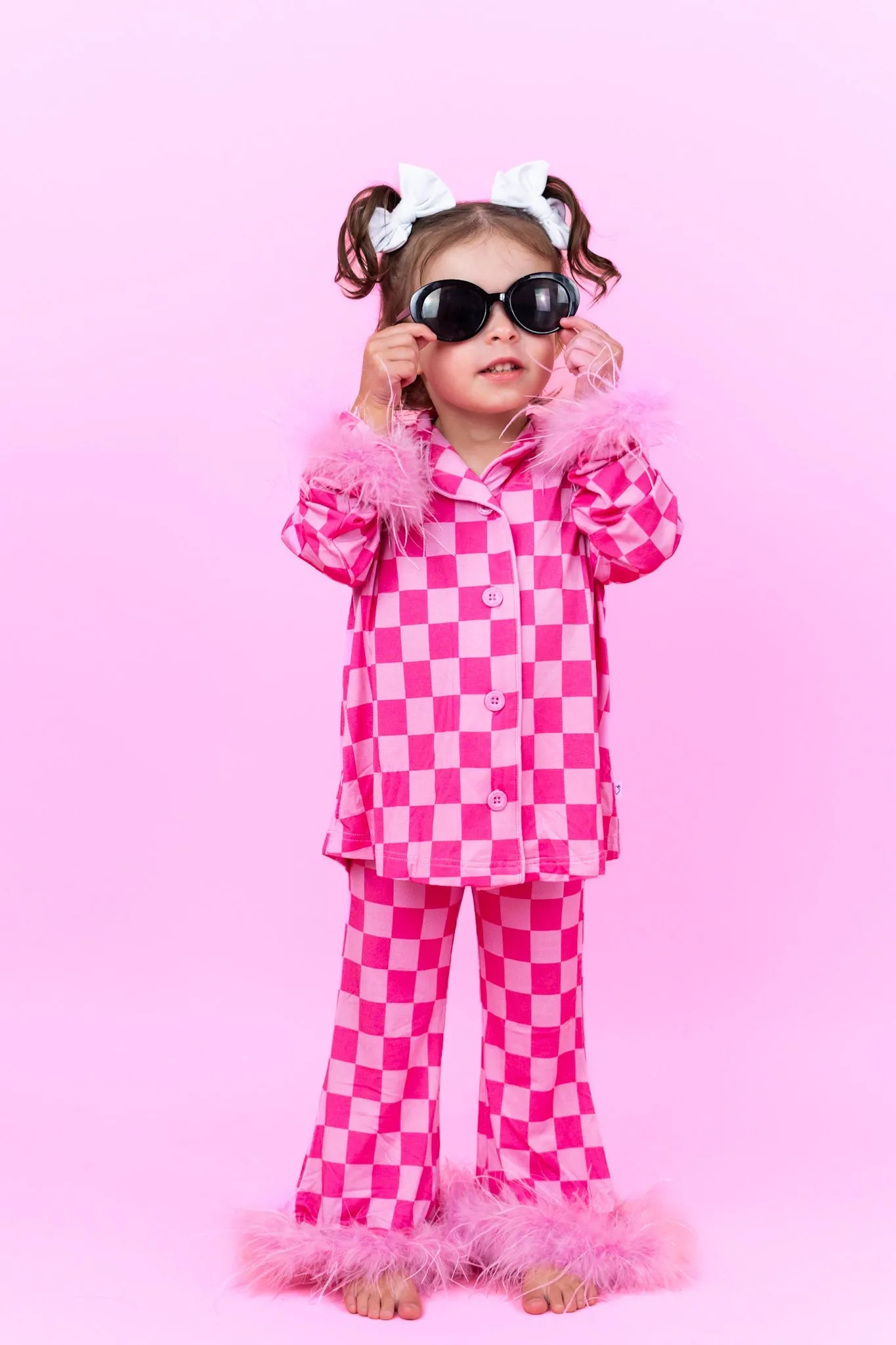 Bubblegum Checkers Girl’s Flare Feathered Dream Set