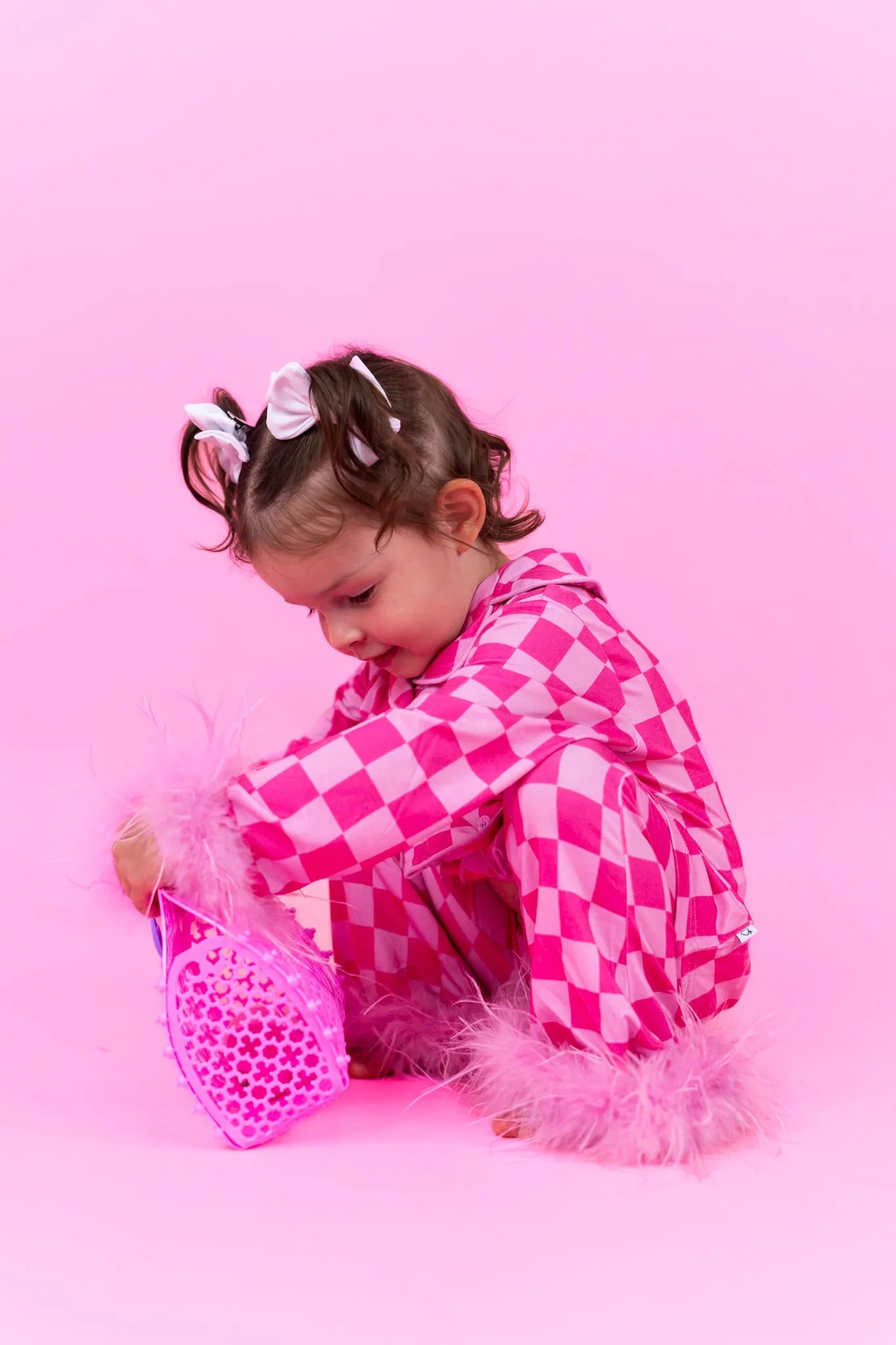 Bubblegum Checkers Girl’s Flare Feathered Dream Set