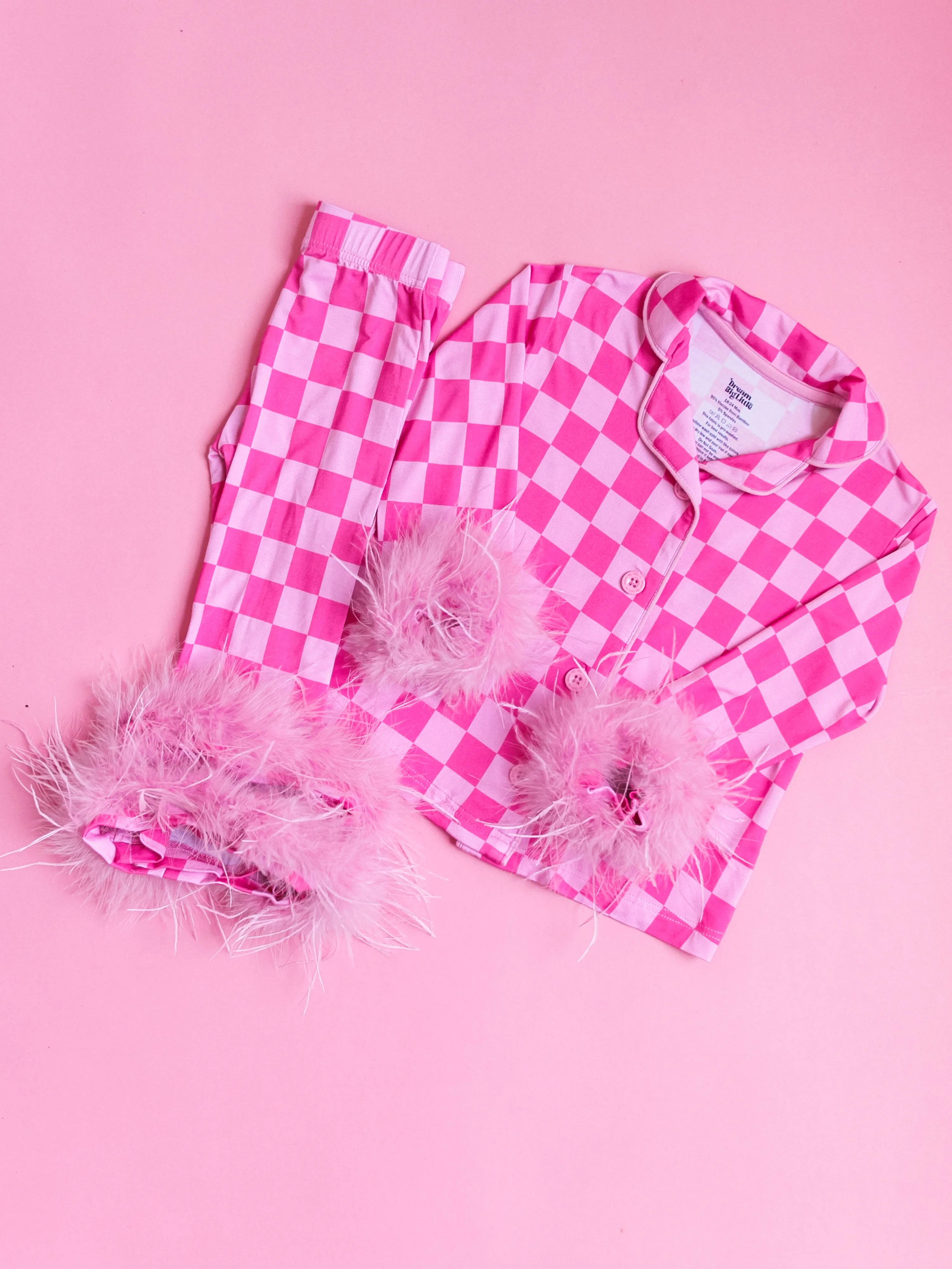 Bubblegum Checkers Girl’s Flare Feathered Dream Set