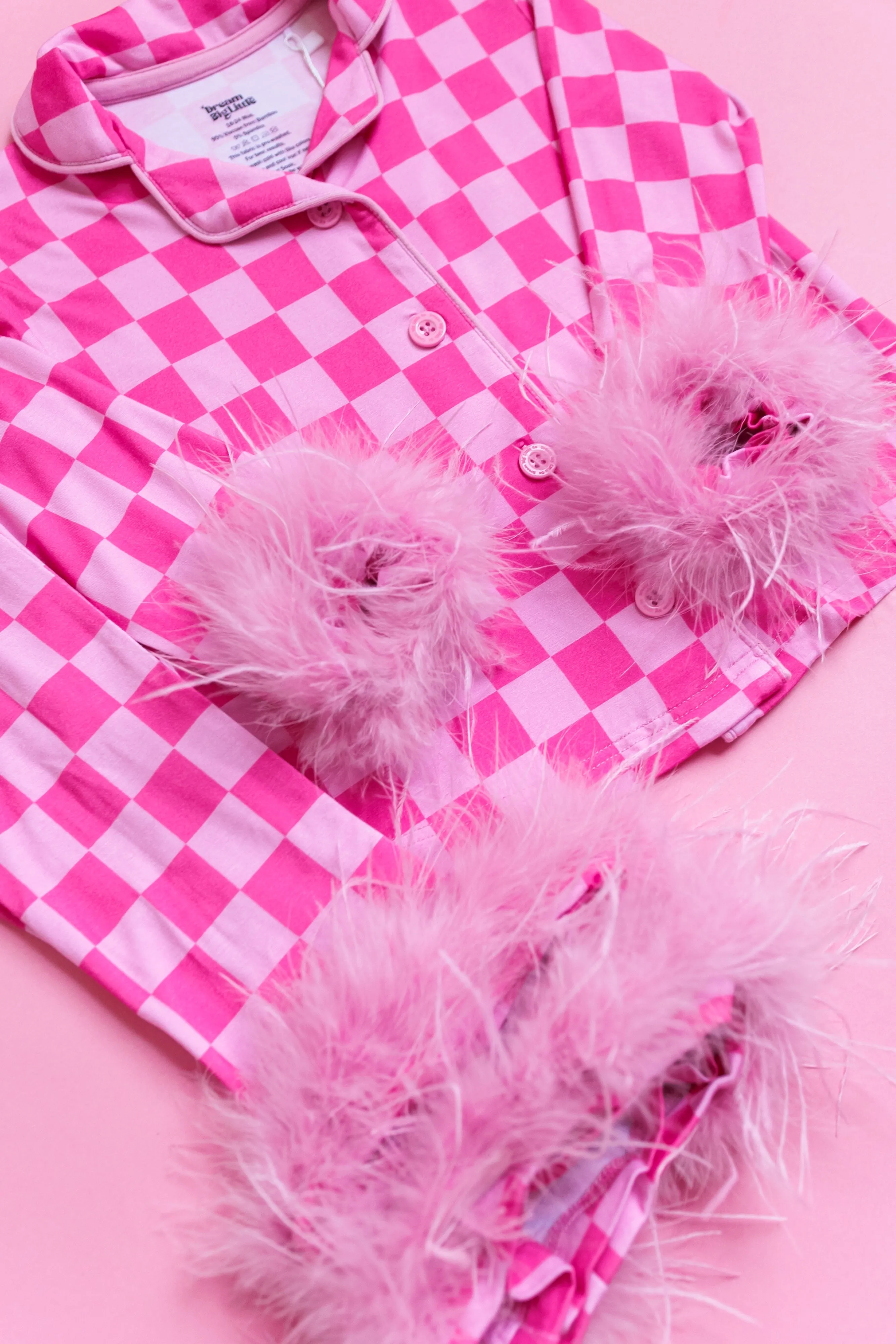 Bubblegum Checkers Girl’s Flare Feathered Dream Set