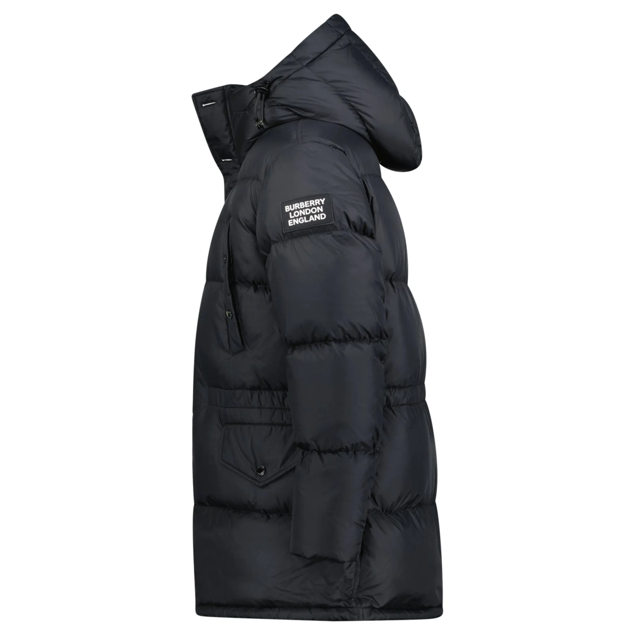 Burberry 'Lockwood' Hooded Check Down Jacket Black