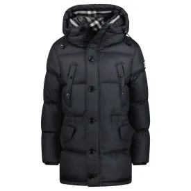 Burberry 'Lockwood' Hooded Check Down Jacket Black