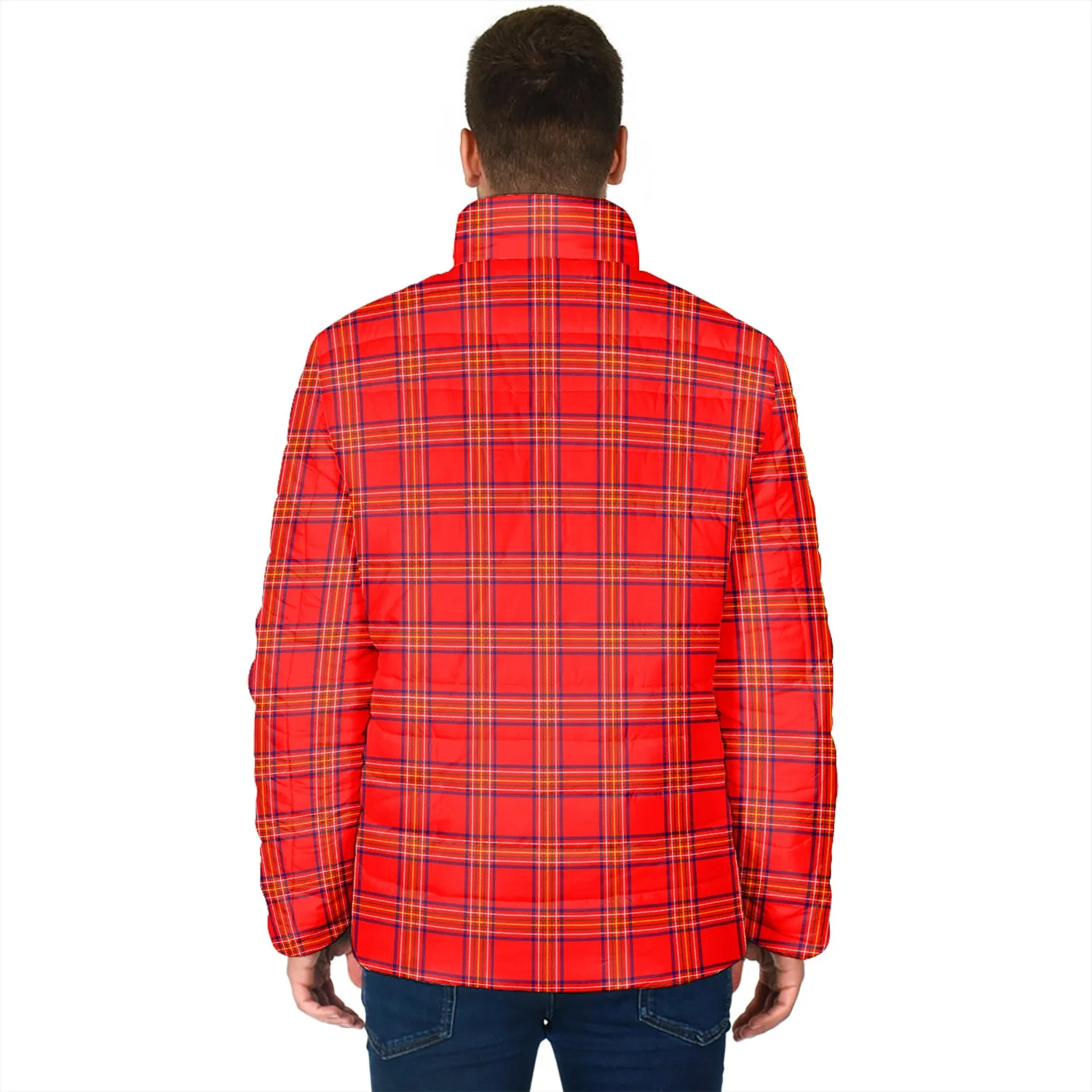 Burnett Modern Tartan Padded Jacket with Family Crest