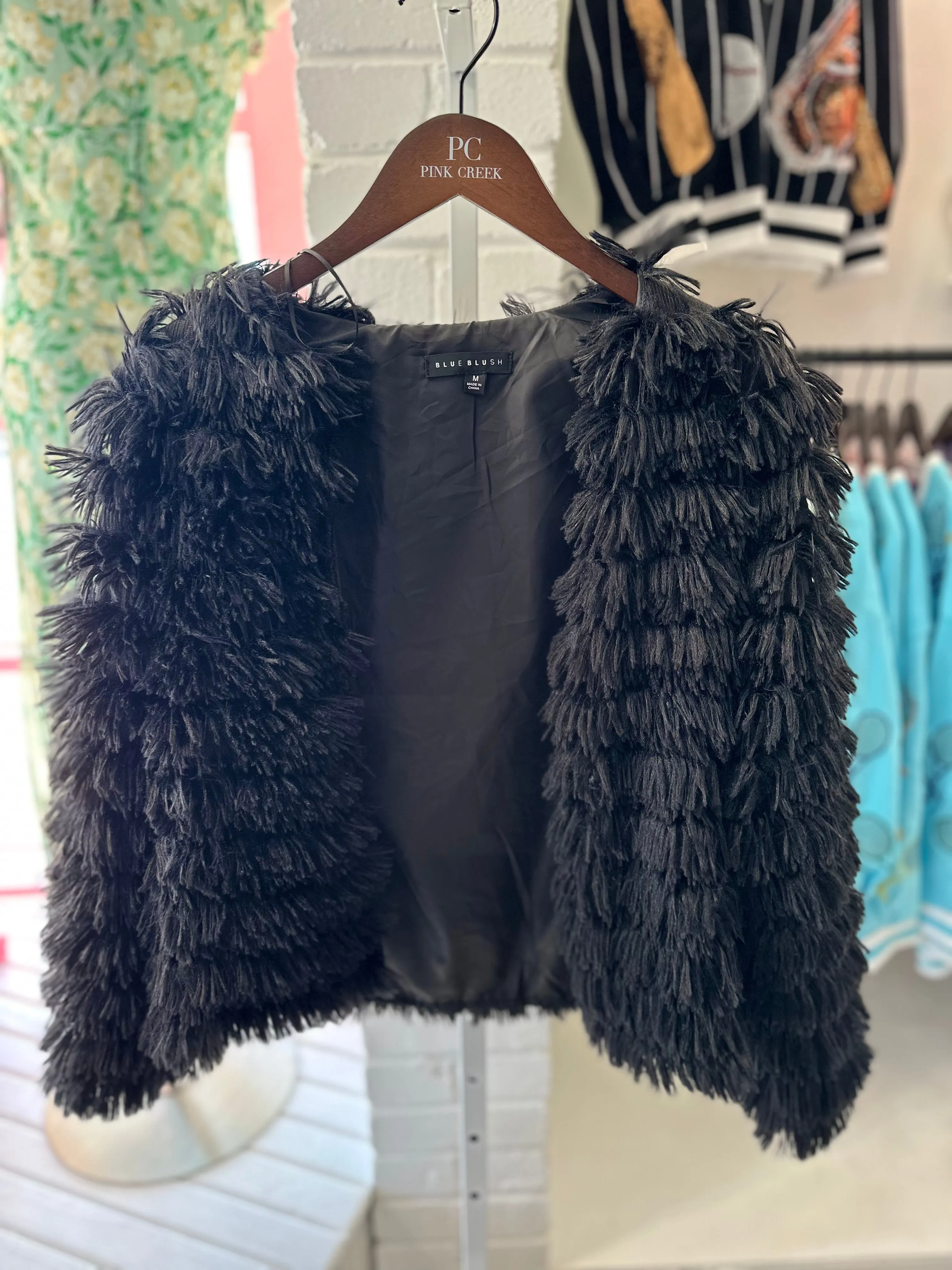 Cora Faux Fur Jacket Black