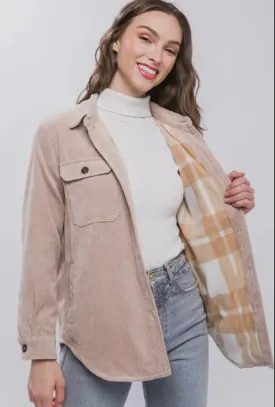 Cozy Corduroy Shacket: Beige