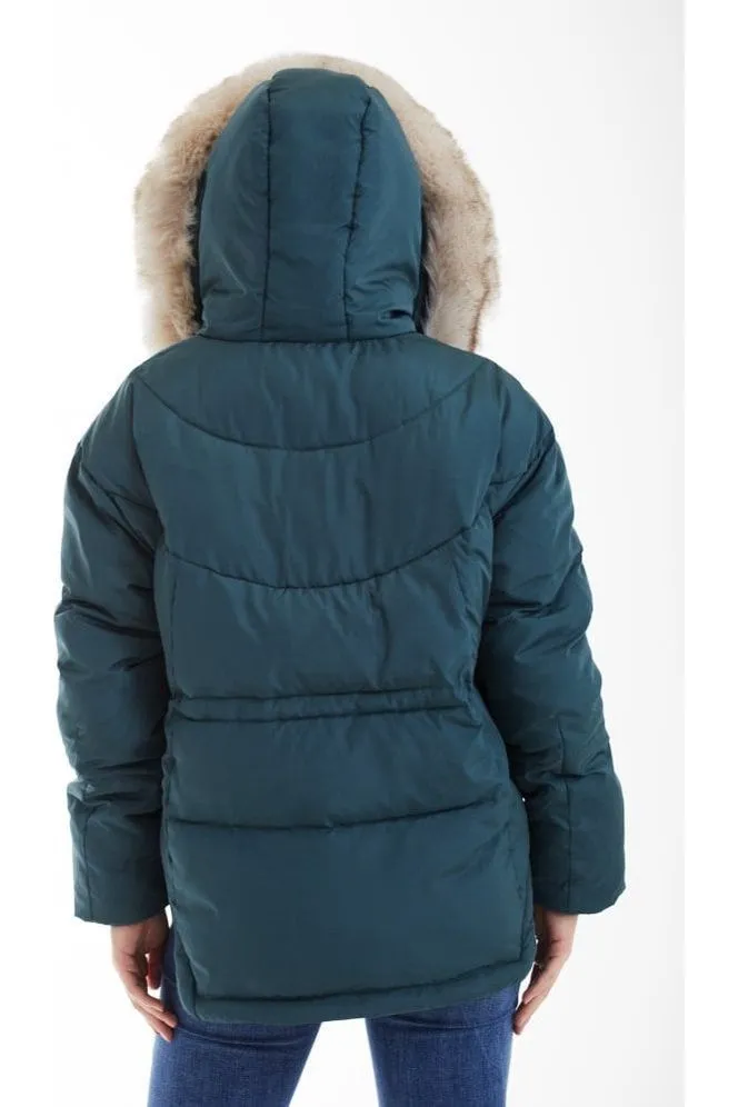 Double Second Teal Oversized Dip Back Puffer