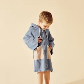 Dusty Blue Organic Terry Hooded Towel