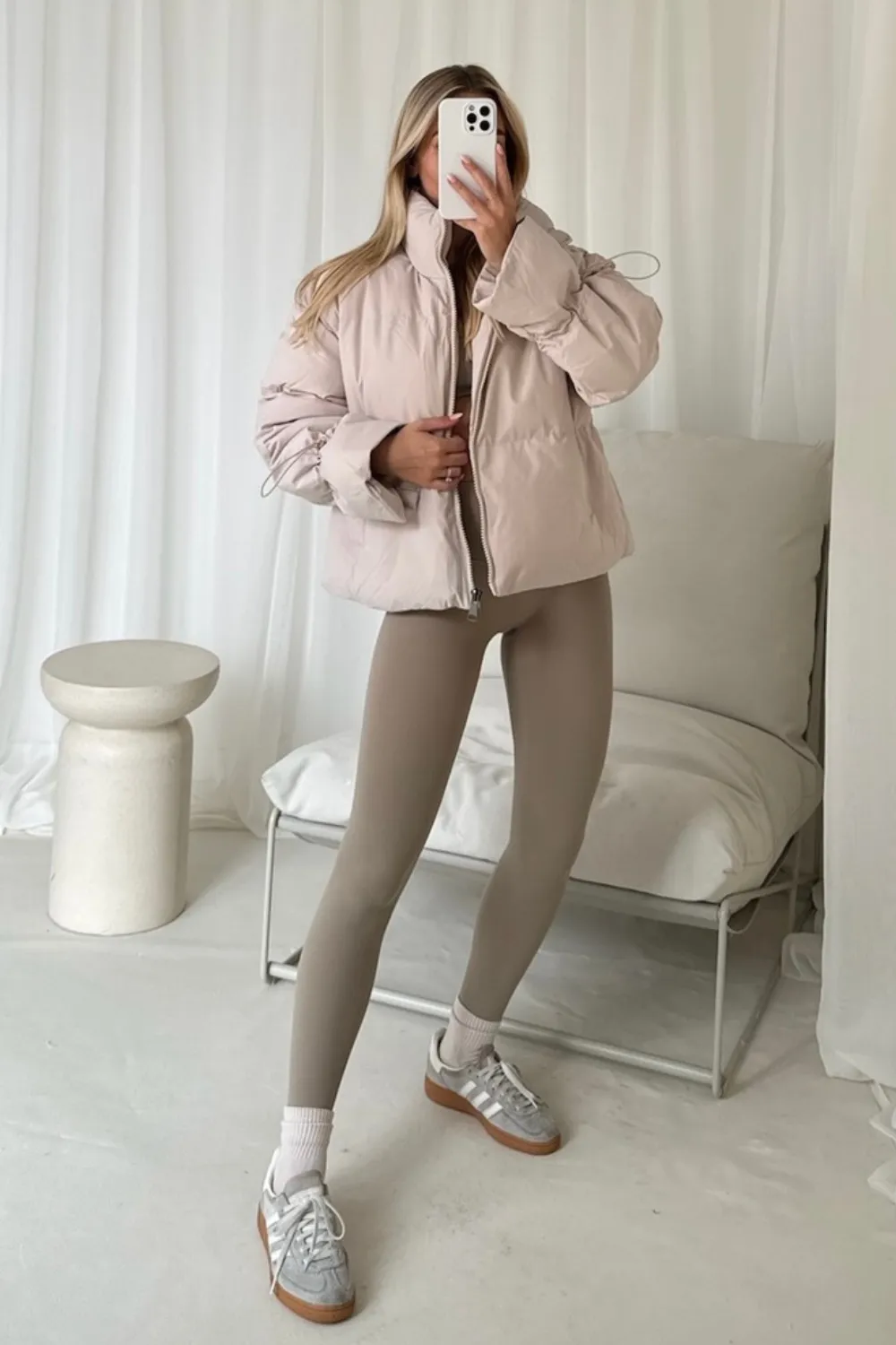 Eleanor cream short puffer coat