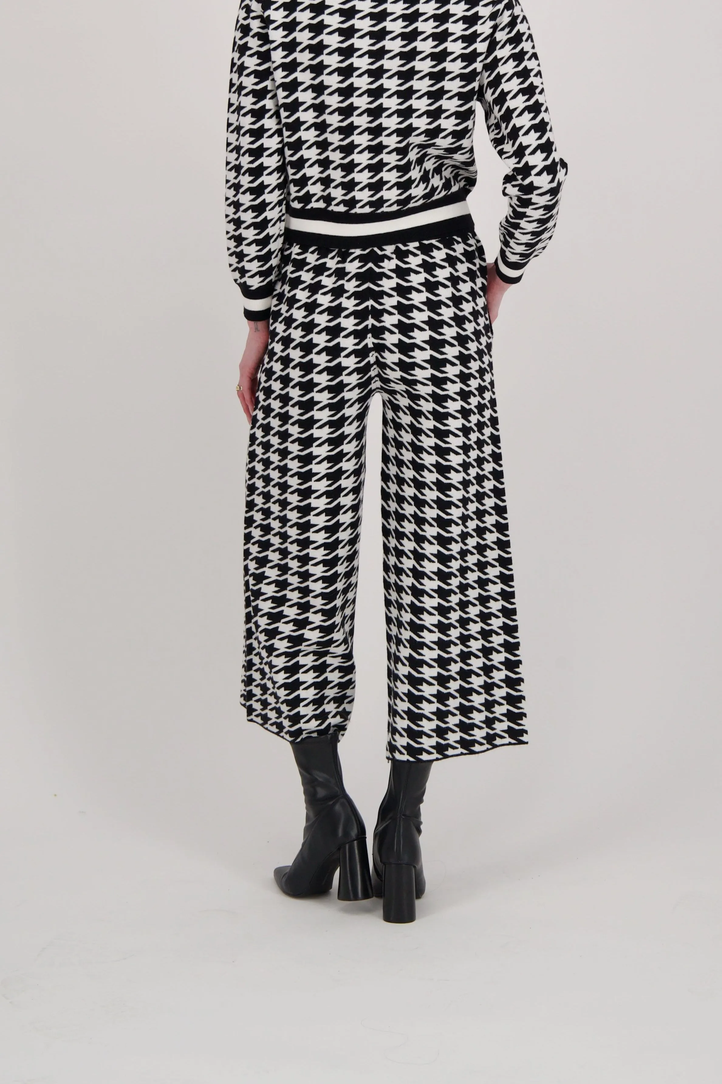 Houndstooth Knit Sweater Pant