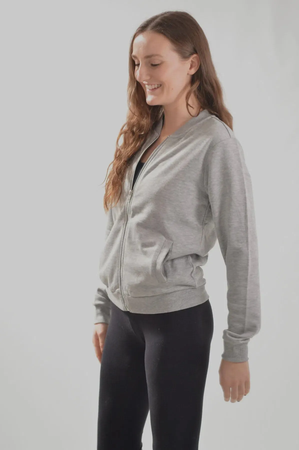 Jersey Zip Front Sweatshirt