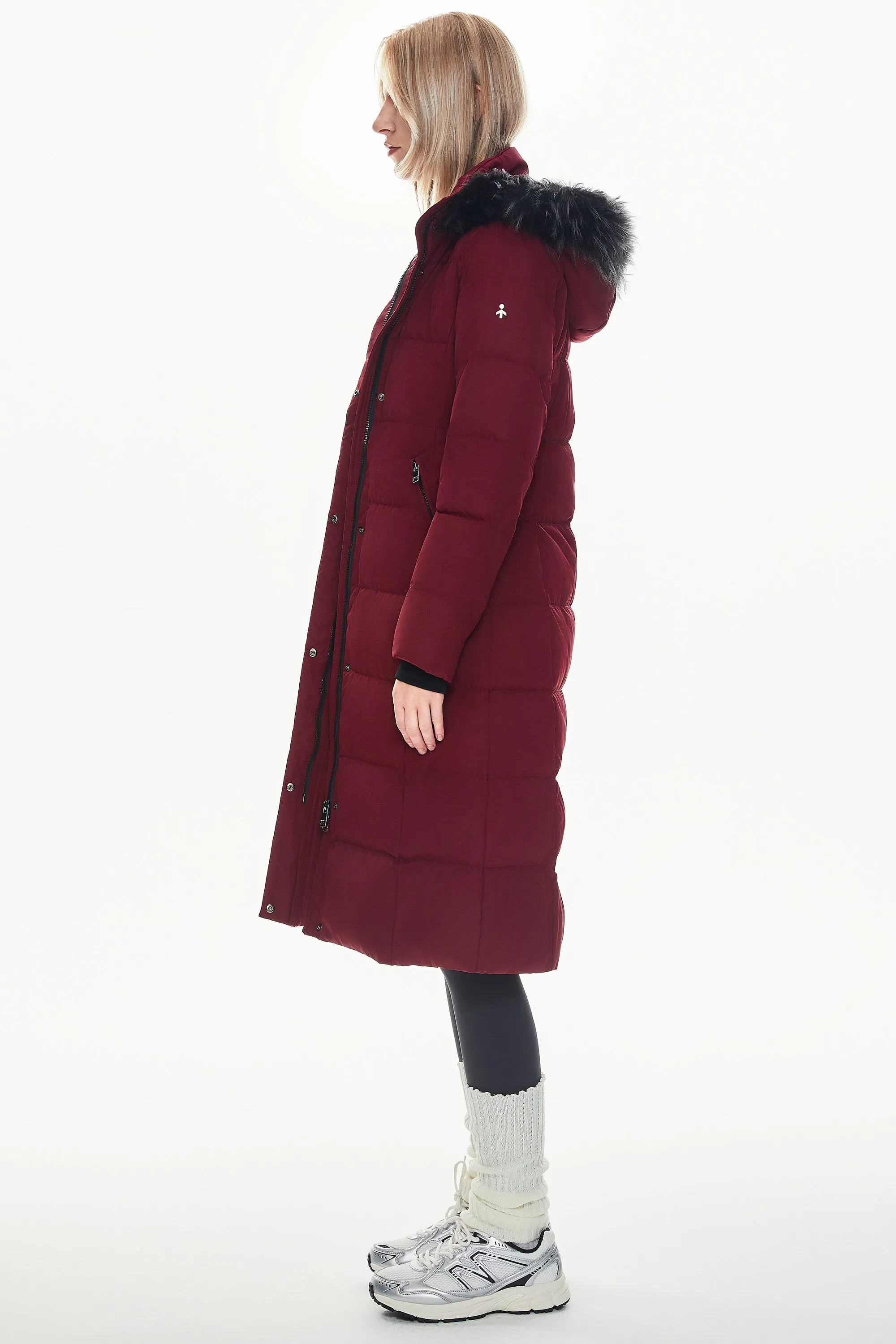 Long Puffer Faux Fur Hood Down Coat