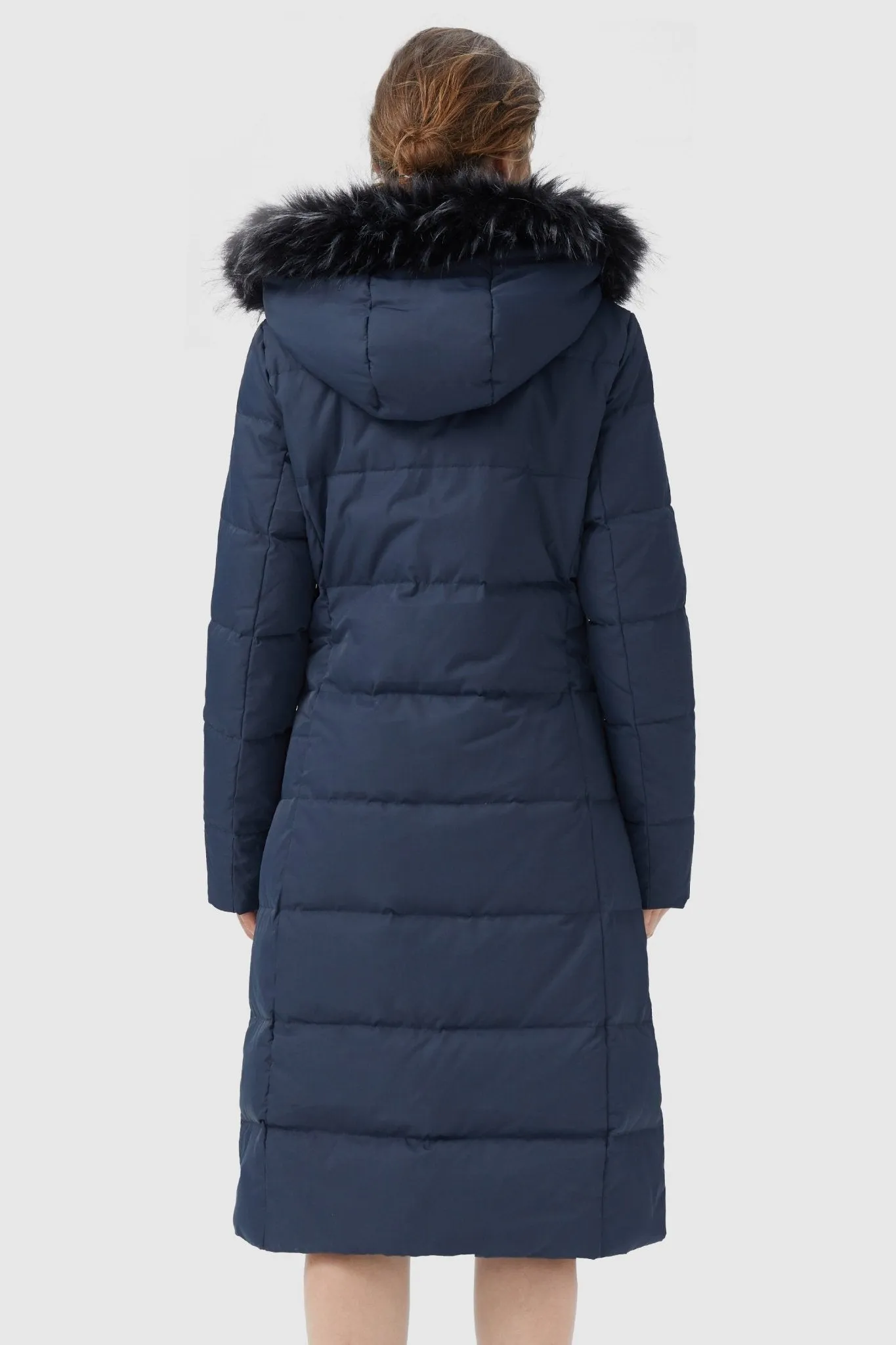 Long Puffer Faux Fur Hood Down Coat