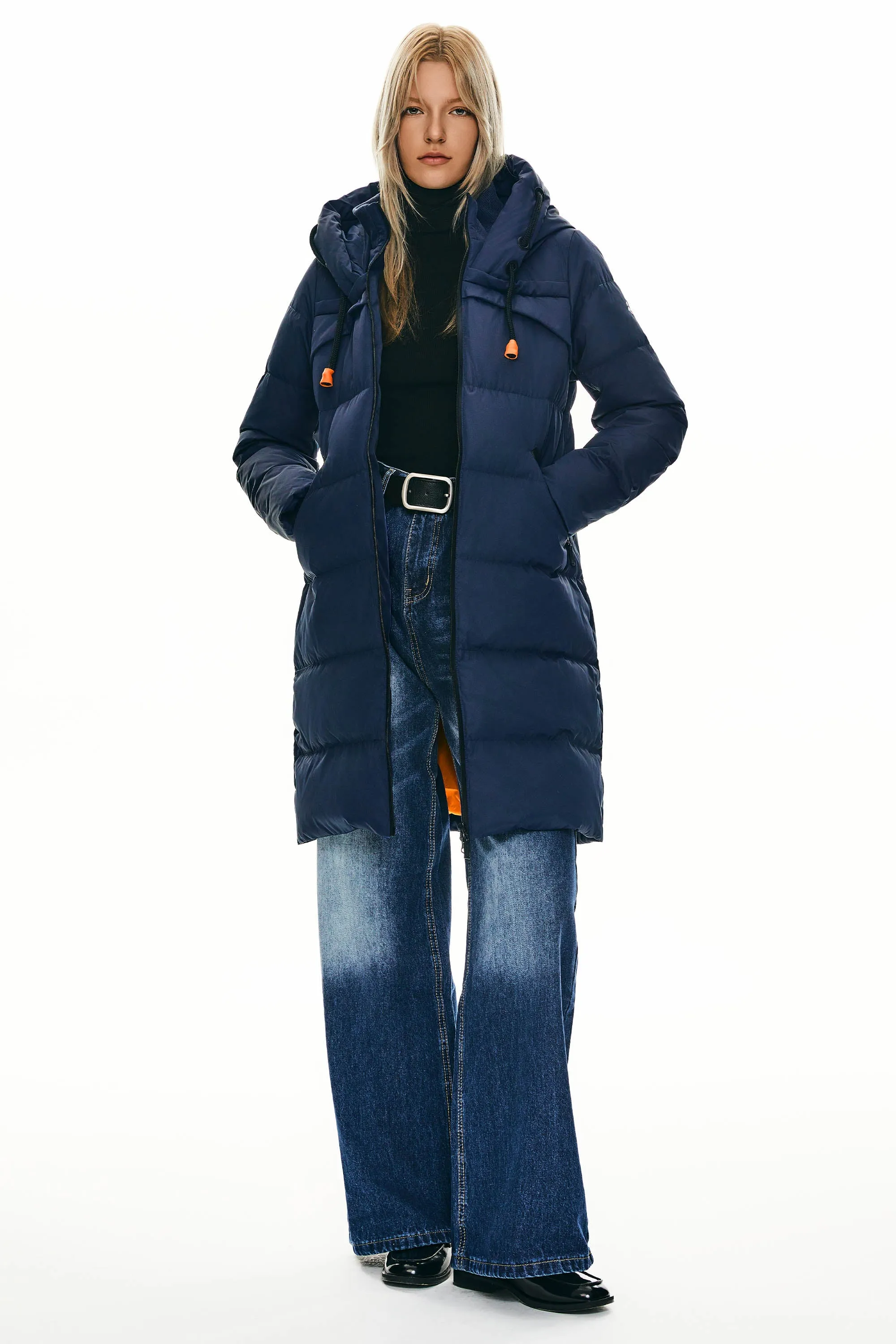 Long Thickened Hooded Down Jacket