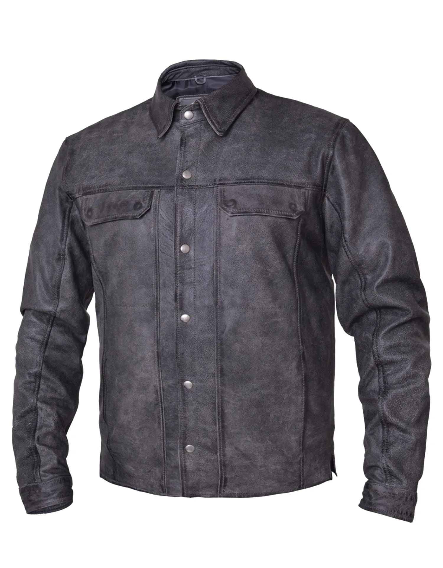 Men's Premium Lightweight Leather Motorcycle Shirt