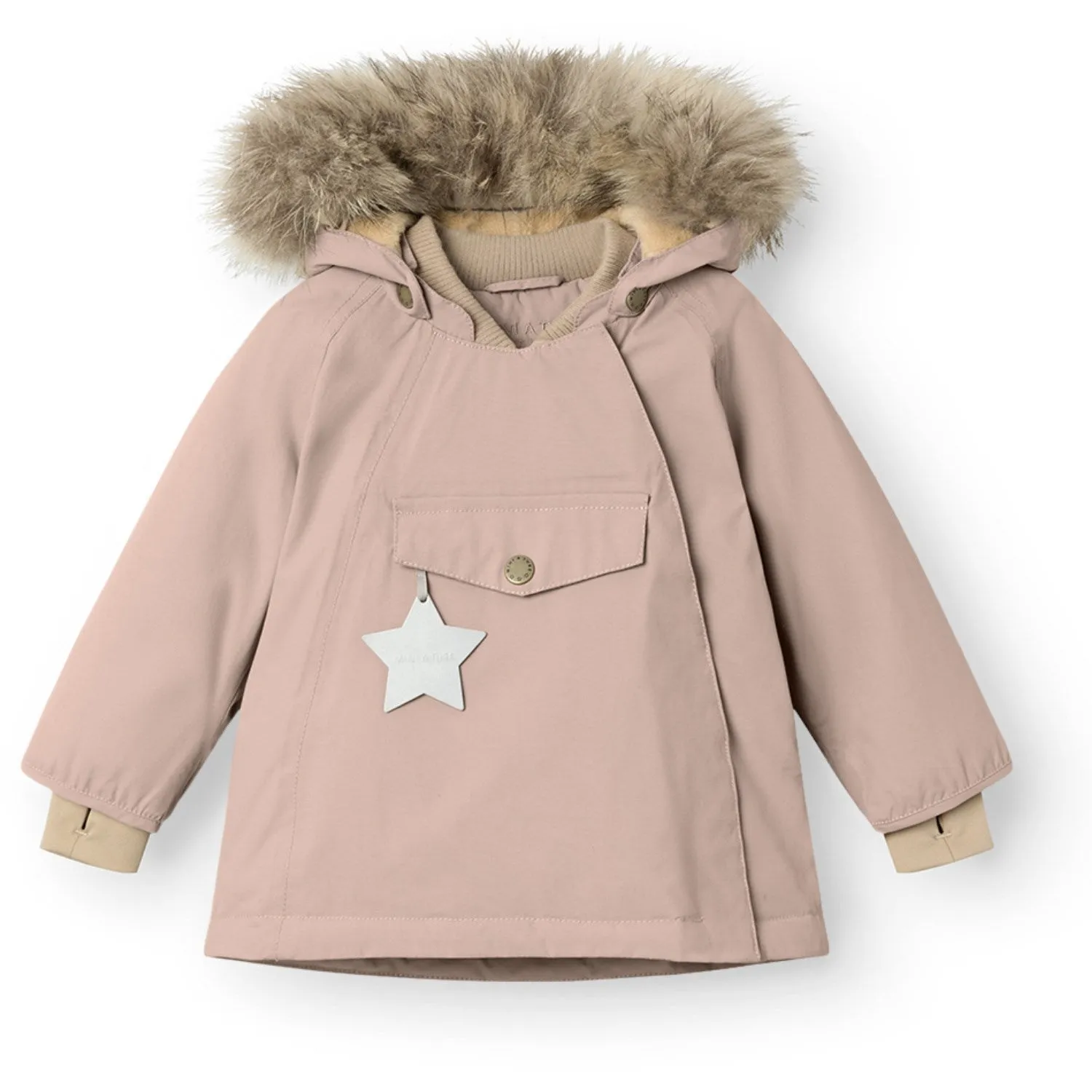 Mini A ture Adobe rose Wang Fleece Winter Jacket m. Fur