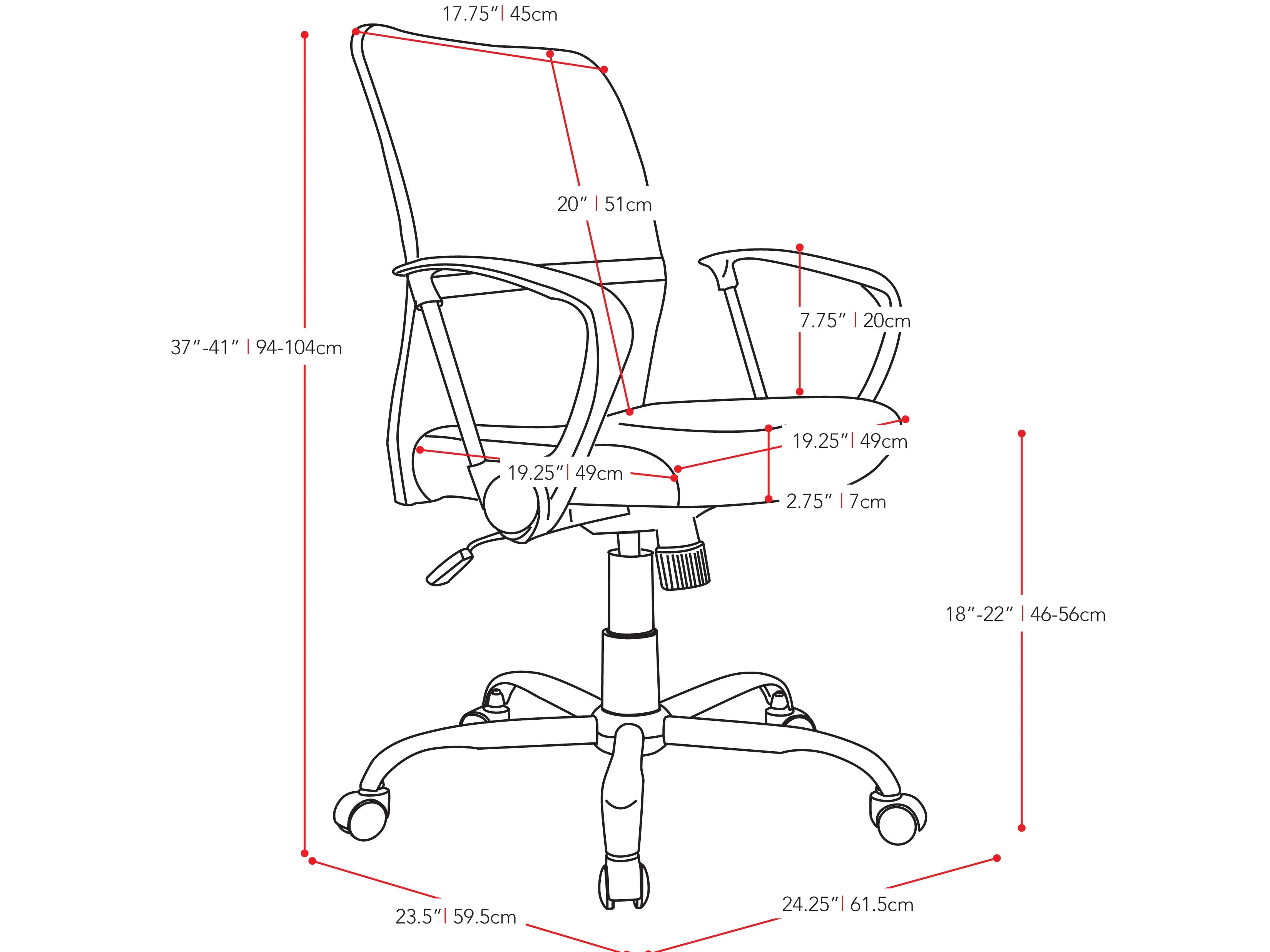 Orange Fabric Office Chair