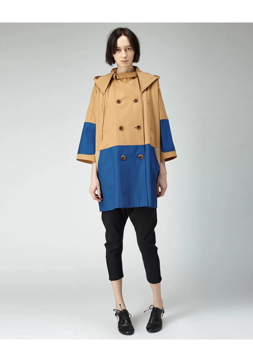 Patchwork Hooded Coat