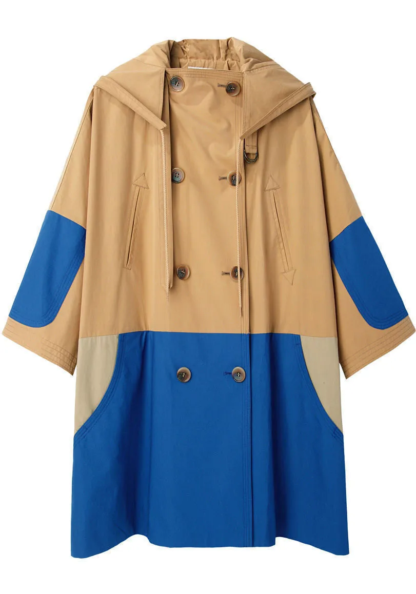 Patchwork Hooded Coat