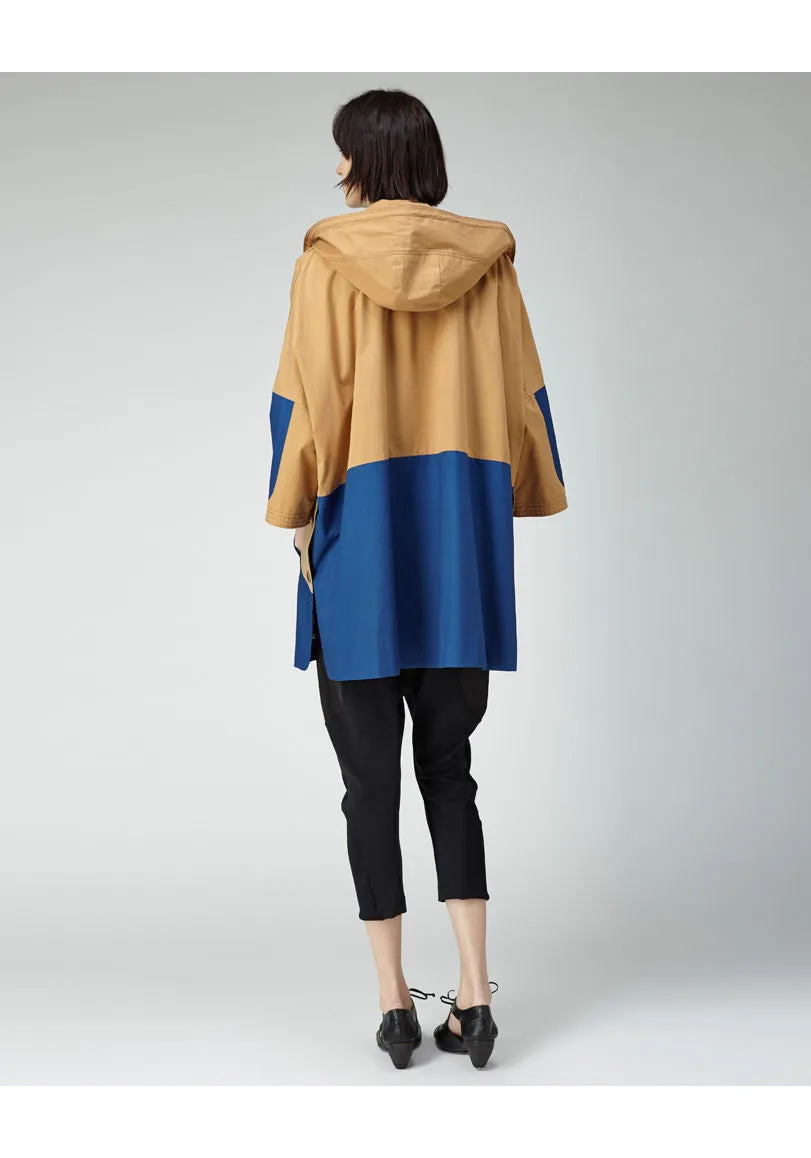 Patchwork Hooded Coat