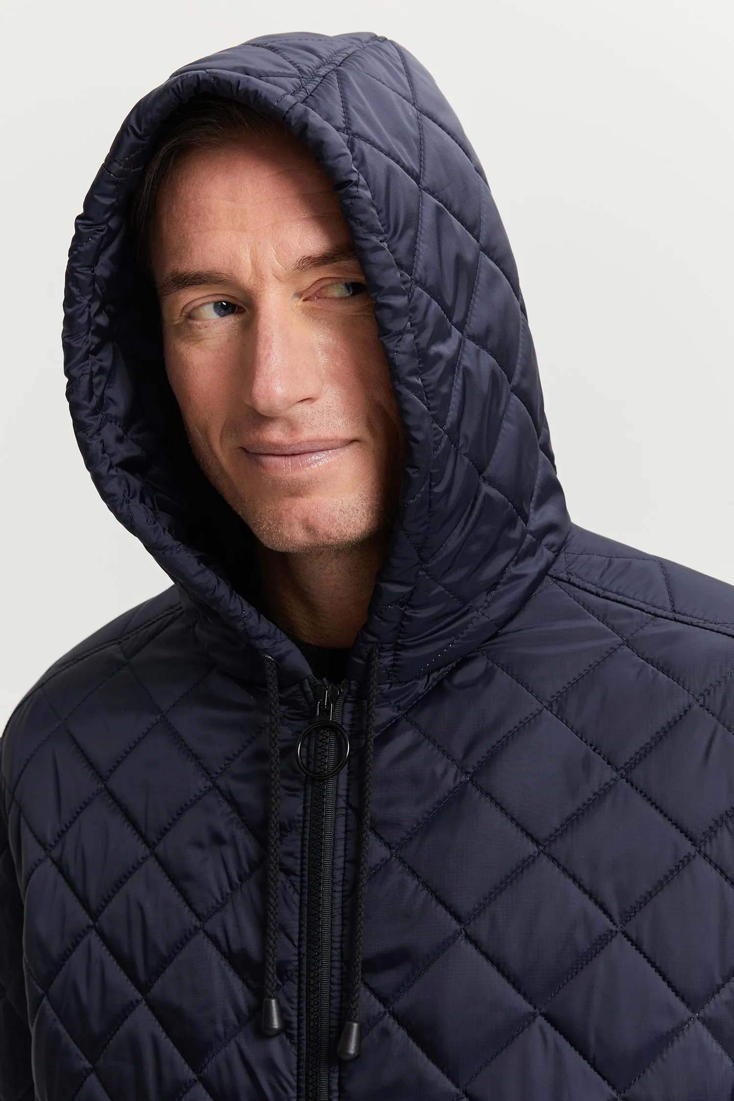 Pentti Water & Wind Repellent Quilted Parka Coat Blue