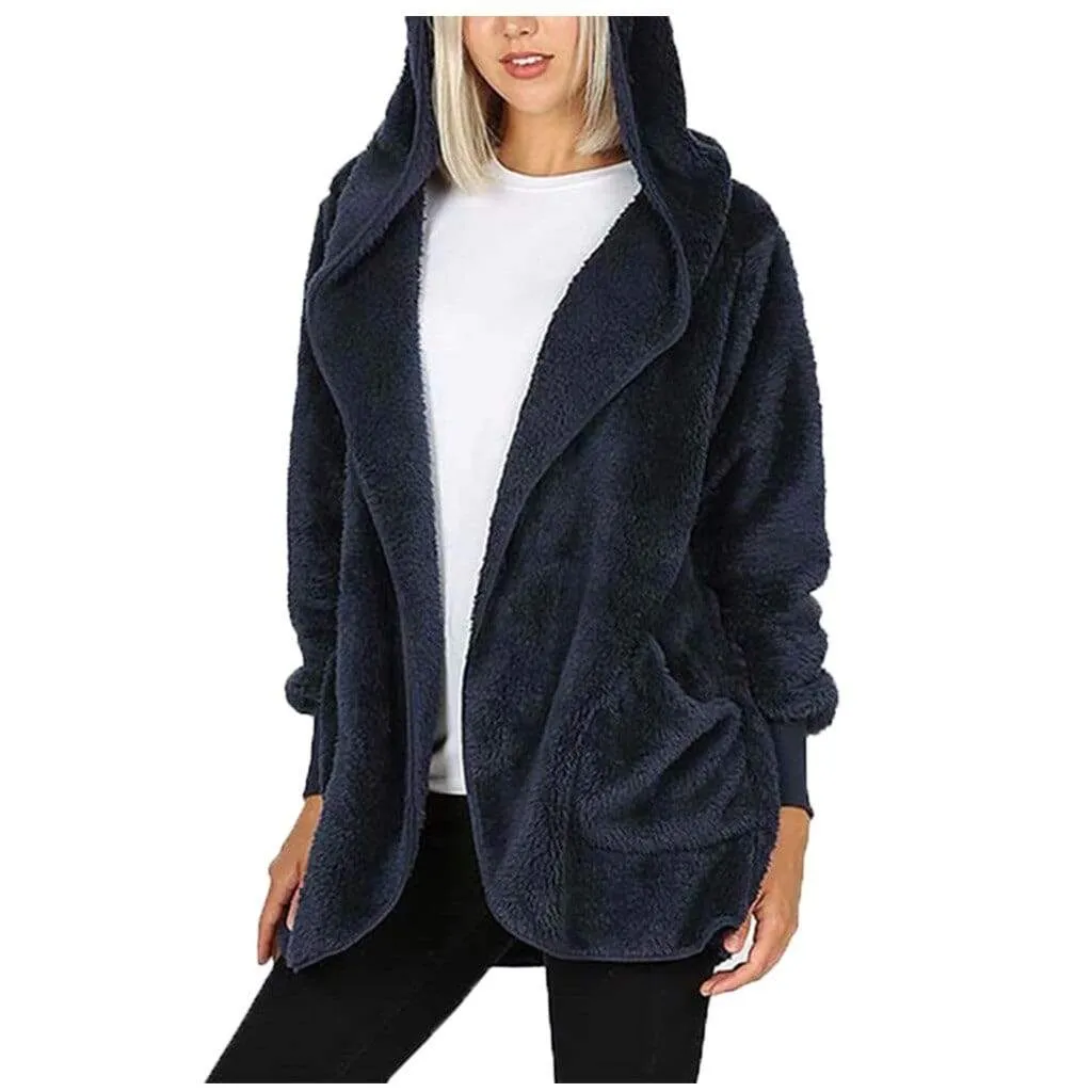 Plush Hooded Winter Jacket for Women