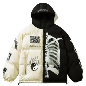 PopFlying Hooded Winter Coat Taiji Skeleton