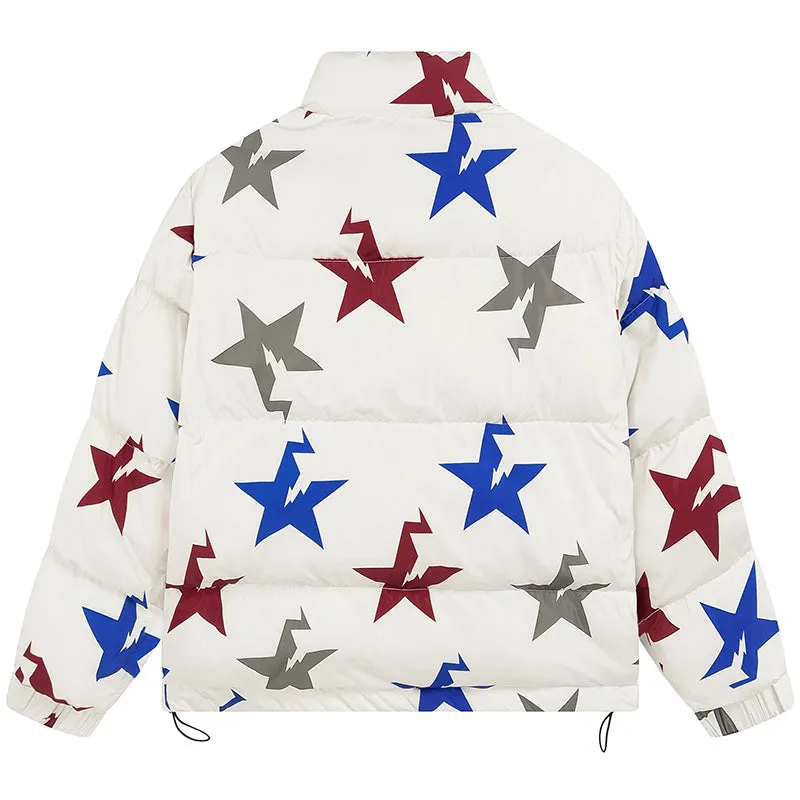 PopFlying Streetwear Winter Coat Full Star Painting