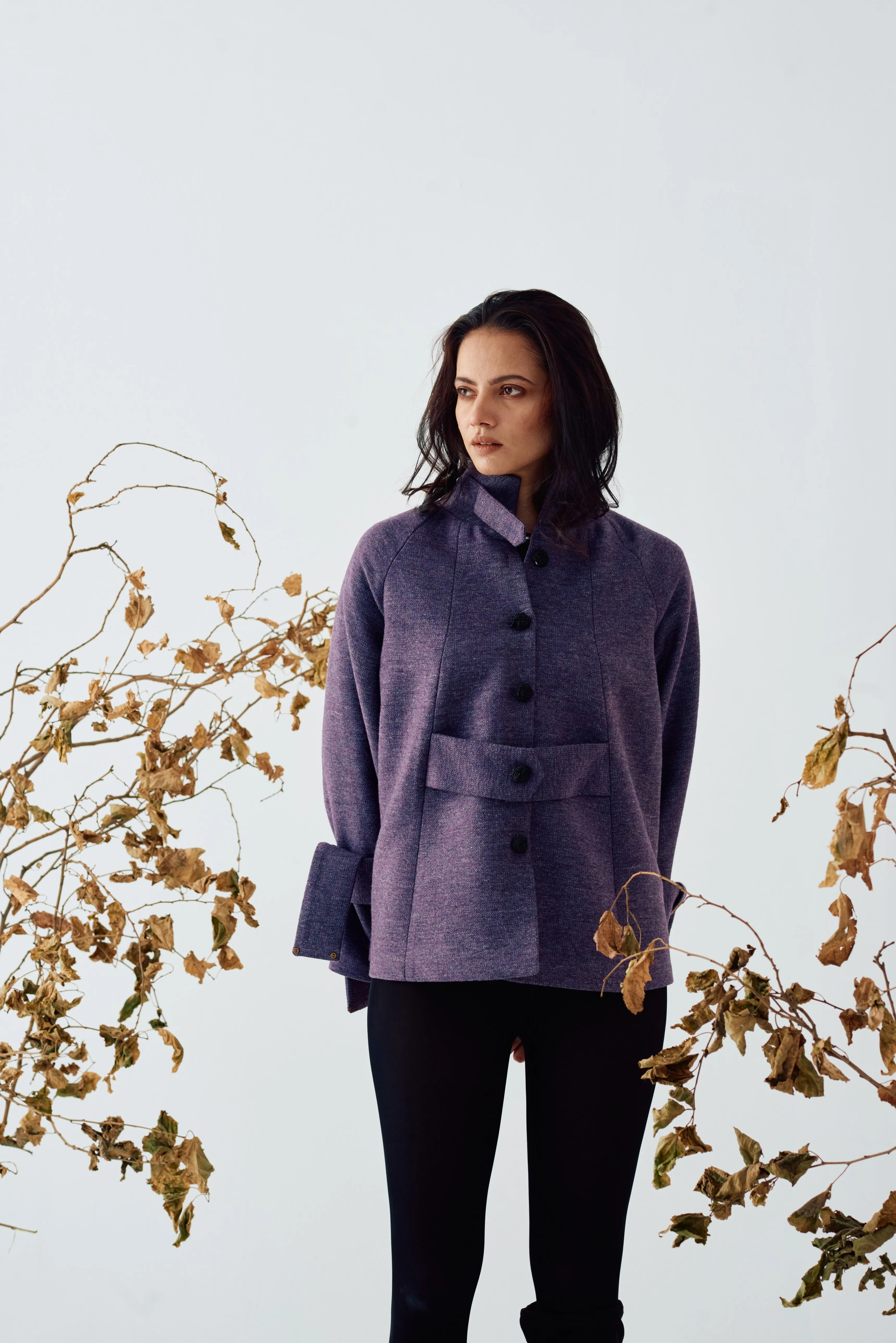 Purple Wool Women's Work Jacket