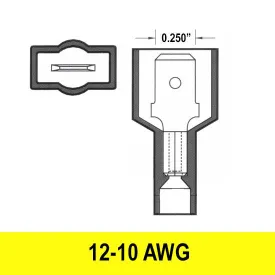 Quick Disconnect Male, 12-10AWG, Yellow Nylon