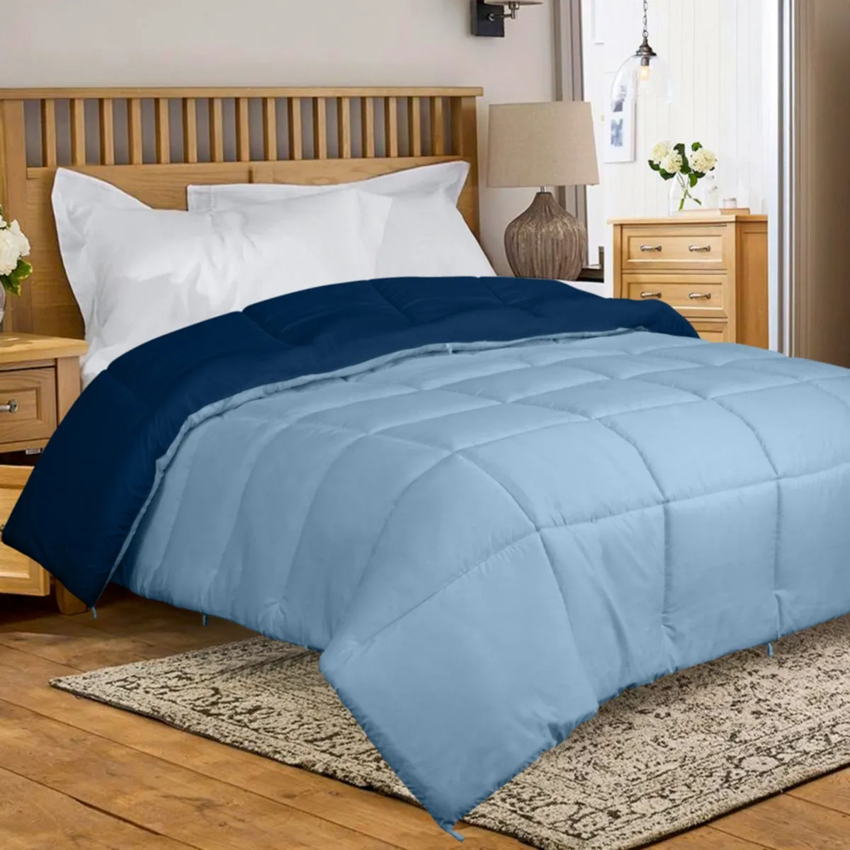 Royale All Season Down Alternative Lightweight Quilted Bedding Comforter with Corner Tabs