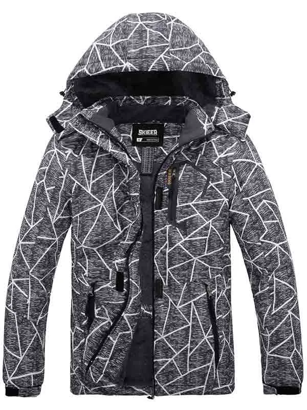 Skieer Women's Ski Jacket Mountain Waterproof Winter Rain Jacket Warm Fleece Snow Coat